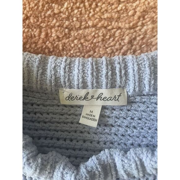 Derek Heart colorblock knit sweater blue cream brown size M - Picture 2 of 7